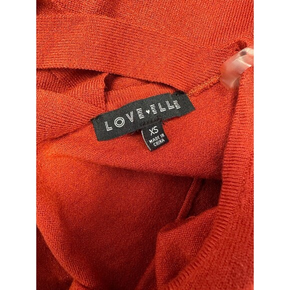Love Ellie Sweater Womans XS Criss Cross Back Knit Pullover Rust Long Sleeve - Picture 3 of 4